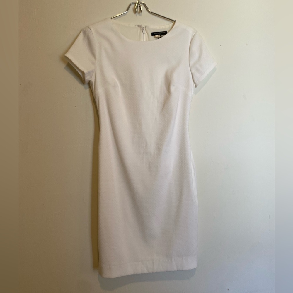 Banana Republic Women Short Sleeve White/Ivory Size 0 Business Office Dress
